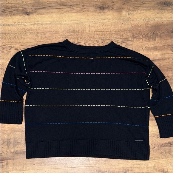 PEACE LOVE WORLD Black Sweater with Multicolor Stripes - Picture 2 of 9